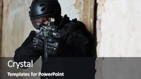  Presentation with armed forces - Amazing slide deck having military industry special forces backdrop and a wine colored foreground