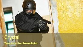  Presentation with armed forces - Slides enhanced with military industry special forces background and a tawny brown colored foreground