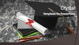  Presentation with diploma - Amazing PPT layouts having military intelligence - black graduation cap and diploma backdrop and a dark gray colored foreground