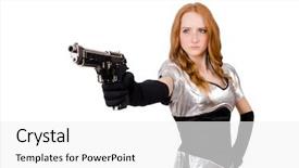  Presentation with intelligence - Cool new theme with military intelligence - woman in tech concept isolated backdrop and a white colored foreground