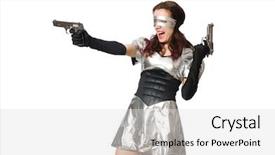  Presentation with life insurance concept white - Amazing theme having military intelligence - woman in tech concept isolated backdrop and a  colored foreground