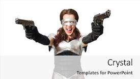  Presentation with tech - Colorful theme enhanced with military intelligence - woman in tech concept isolated backdrop and a white colored foreground