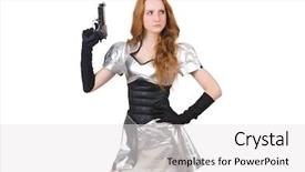  Presentation with life insurance concept white - Beautiful PPT theme featuring military intelligence - woman in tech concept isolated backdrop and a  colored foreground