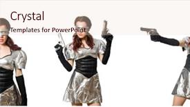  Presentation with intelligence - PPT theme featuring military intelligence - woman in tech concept isolated background and a lemonade colored foreground