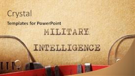  Presentation with intelligence - Presentation theme having military-intelligence-text-written background and a lemonade colored foreground