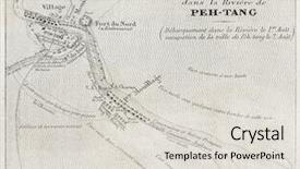  Presentation with old china - Audience pleasing PPT theme consisting of military map of french-british backdrop and a lemonade colored foreground