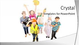  Presentation with children - Beautiful slides featuring military music - group of children dressed backdrop and a pink colored foreground