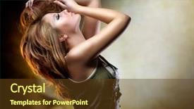  Presentation with disco - Colorful PPT theme enhanced with military music - fashion dancing girl disco backdrop and a tawny brown colored foreground