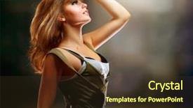  Presentation with pink disco dancing silhouettes - PPT theme featuring military music - fashion dancing girl disco background and a tawny brown colored foreground