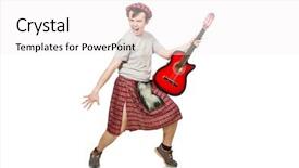  Presentation with guitar - Presentation theme consisting of military music - scotsman playing guitar isolated background and a white colored foreground