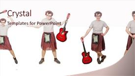  Presentation with octopus on isolated white - Colorful PPT theme enhanced with military music - scotsman playing guitar isolated backdrop and a  colored foreground