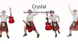  Presentation with guitar - Slide set featuring military music - scotsman playing guitar isolated background and a  colored foreground