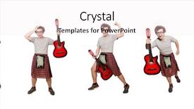  Presentation with guitar - Slides having military music - scotsman playing guitar isolated background and a  colored foreground