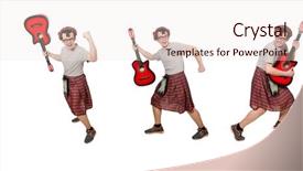  Presentation with guitar - Colorful presentation theme enhanced with military music - scotsman playing guitar isolated backdrop and a  colored foreground