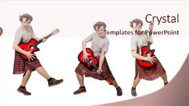  Presentation with guitar - Colorful slide deck enhanced with military music - scotsman playing guitar isolated backdrop and a lemonade colored foreground