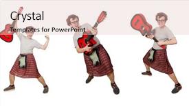  Presentation with guitar - Presentation theme featuring military music - scotsman playing guitar isolated background and a lemonade colored foreground