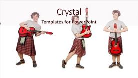  Presentation with guitar - Colorful theme enhanced with military music - scotsman playing guitar isolated backdrop and a lemonade colored foreground