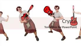  Presentation with guitar - Presentation theme enhanced with military music - scotsman playing guitar isolated background and a coral colored foreground