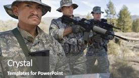  Presentation with mission - PPT theme with military planning - solider with map and troops background and a  colored foreground