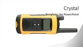  Presentation with electronics white - Slides enhanced with electronics antenna - military radio on white background background and a white colored foreground