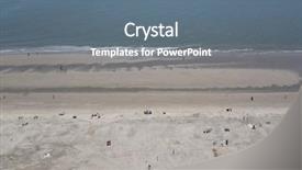  Presentation with military robot - Presentation design enhanced with military robot - aerial views of a beach background and a gray colored foreground