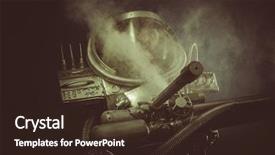  Presentation with military robot - Colorful PPT theme enhanced with military robot - future spaceman with plasma gun backdrop and a wine colored foreground