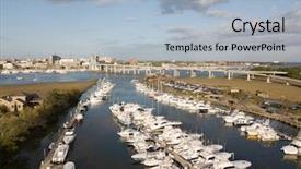  Presentation with military robot - Presentation design featuring military robot - personal drone flying background and a light blue colored foreground