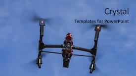  Presentation with military robot - Audience pleasing presentation design consisting of military robot - personal drone flying backdrop and a teal colored foreground