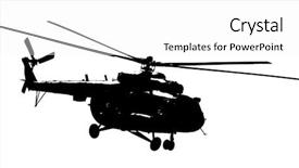  Presentation with helicopter - Cool new presentation with military search rescue - silhouette helicopter on a light backdrop and a white colored foreground