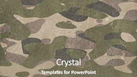  Presentation with army - Slide set with military ship - army camouflage metal background background and a gray colored foreground