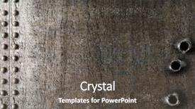  Presentation with metal - Amazing PPT theme having military ship - damaged metal background with bullet backdrop and a dark gray colored foreground