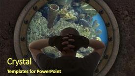  Presentation with military navy - Beautiful slides featuring military ship ocean navy - captain looks out the window backdrop and a wine colored foreground