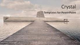  Presentation with military navy - PPT theme having military ship ocean navy - docked submarine background and a soft green colored foreground