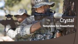  Presentation with military families - Theme consisting of military solders ready to shoot background and a  colored foreground