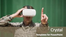  Presentation with boot camp - Colorful slide deck enhanced with military soldier using virtual reality backdrop and a coral colored foreground