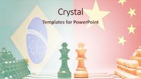  Presentation with china vs america - Cool new PPT theme with military strategy - game of chess china backdrop and a lemonade colored foreground