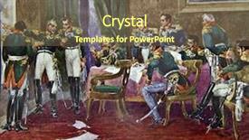  Presentation with partnership - Beautiful theme featuring military strategy - officer meeting illustration by artist backdrop and a violet colored foreground