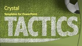  Presentation with soccer tactics - Audience pleasing slide set consisting of military strategy - soccer field with the text backdrop and a tawny brown colored foreground