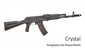  Presentation with gun - Beautiful presentation featuring military strategy - submachine gun under the white backdrop and a  colored foreground