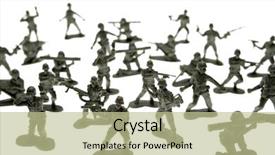  Presentation with soldiers - PPT theme having military strategy - toy soldiers over white background and a mint green colored foreground
