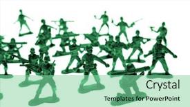  Presentation with soldiers - PPT theme featuring military strategy - toy soldiers over white background and a seafoam green colored foreground