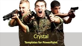  Presentation with tree - Slides enhanced with military teamwork - portrait of tree soldier aiming background and a tawny brown colored foreground