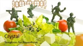  Presentation with weight loss - Colorful presentation design enhanced with military toy soldiers defending healthy backdrop and a yellow colored foreground