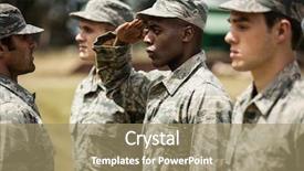  Presentation with training - Slide deck having military trainer giving training background and a coral colored foreground