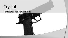  Presentation with gun - Colorful PPT theme enhanced with military training - image of gun backdrop and a  colored foreground