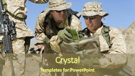  Presentation with soldiers - Slide deck enhanced with abstract vibrant acrylic art background background and a  colored foreground.