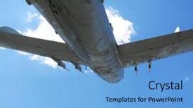 Presentation with aircraft - Cool new presentation theme with military transportation - aircraft and sky backdrop and a light blue colored foreground