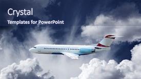  Presentation with fly - PPT theme having military transportation - airplane at fly background and a  colored foreground