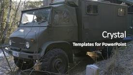  Presentation with military - Beautiful PPT theme featuring military truck backdrop and a  colored foreground