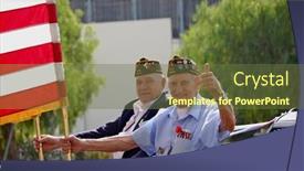  Presentation with veterans - Theme enhanced with military-veterans-holding-flags background and a tawny brown colored foreground